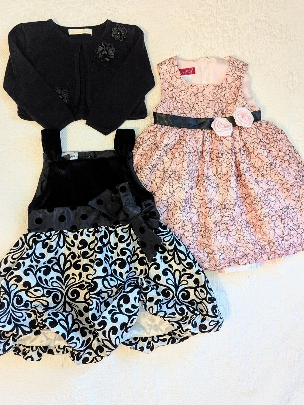 Sz 2 Holiday Bundle: Mud Pie & Princess Faith Dresses + America Princess Sweater